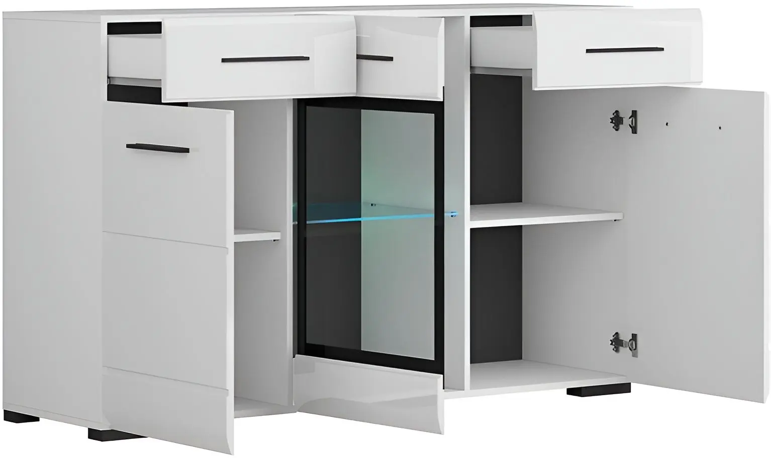 Тумба Yasen Вушер KOM1W2D2S (Нимфея Альба/Белый Глянец)