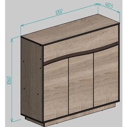 Tumba Yasen Женева 1Ш3Д (Sonoma Oak Truffle/Wenge Magic) Thumb