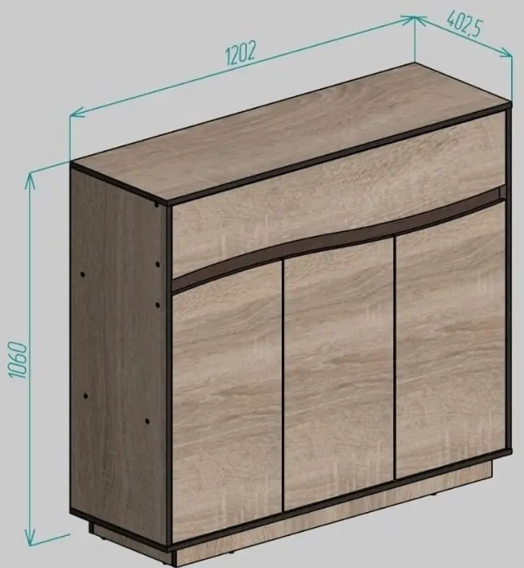 Tumba Yasen Женева 1Ш3Д (Sonoma Oak Truffle/Wenge Magic)