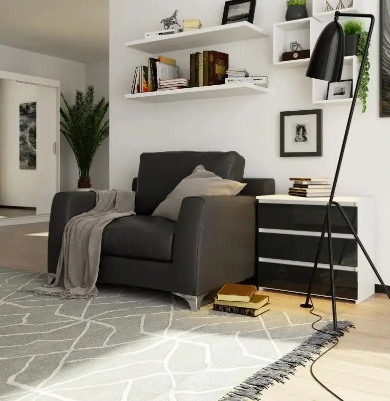 Тумба прикроватная Akord CL3 3SZ (White/Graphite Gloss) - 3