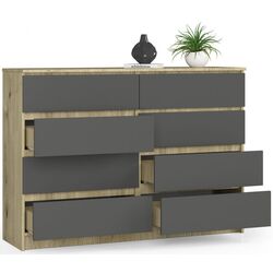 Комод Akord K140 8SZ (Artisan Oak/Graphite Gray) Thumb