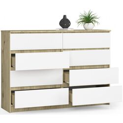 Comoda Akord K140 8SZ (Artisan Oak/White) Thumb
