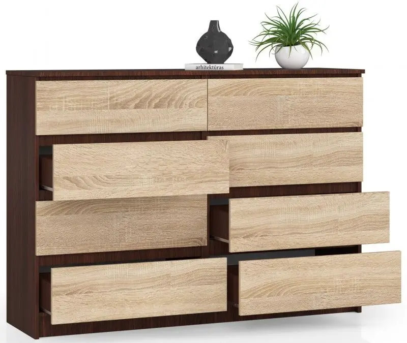 Комод Akord K140 8SZ (Wenge/Sonoma Oak)