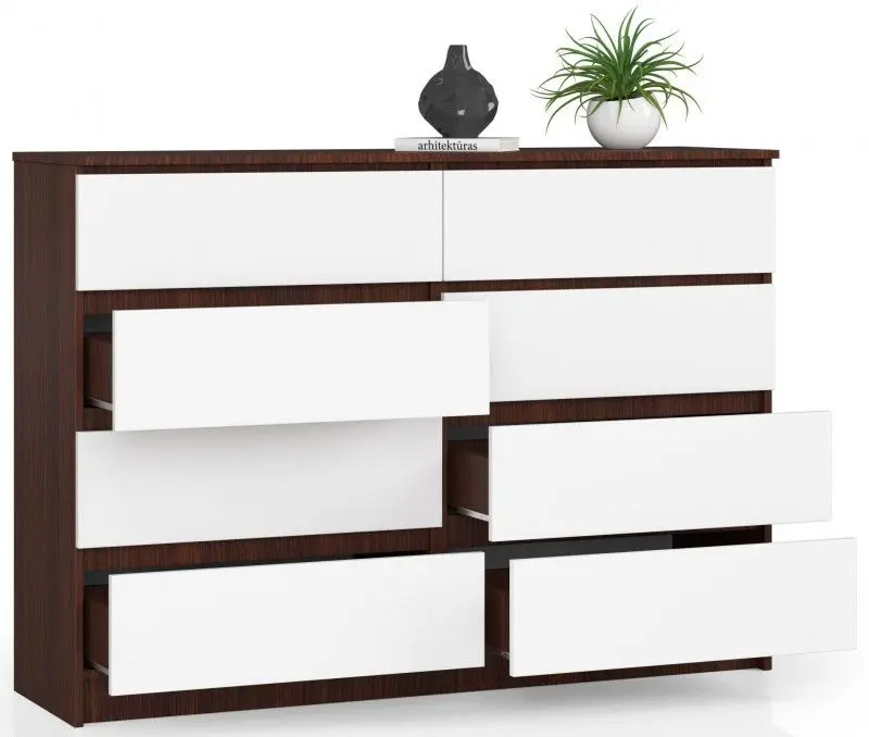Comoda Akord K140 8SZ (Wenge/White)