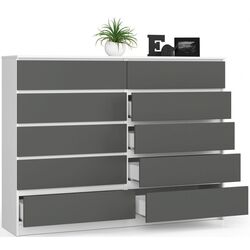 Comoda Akord K160 10SZ (White/Graphite Grey) Thumb