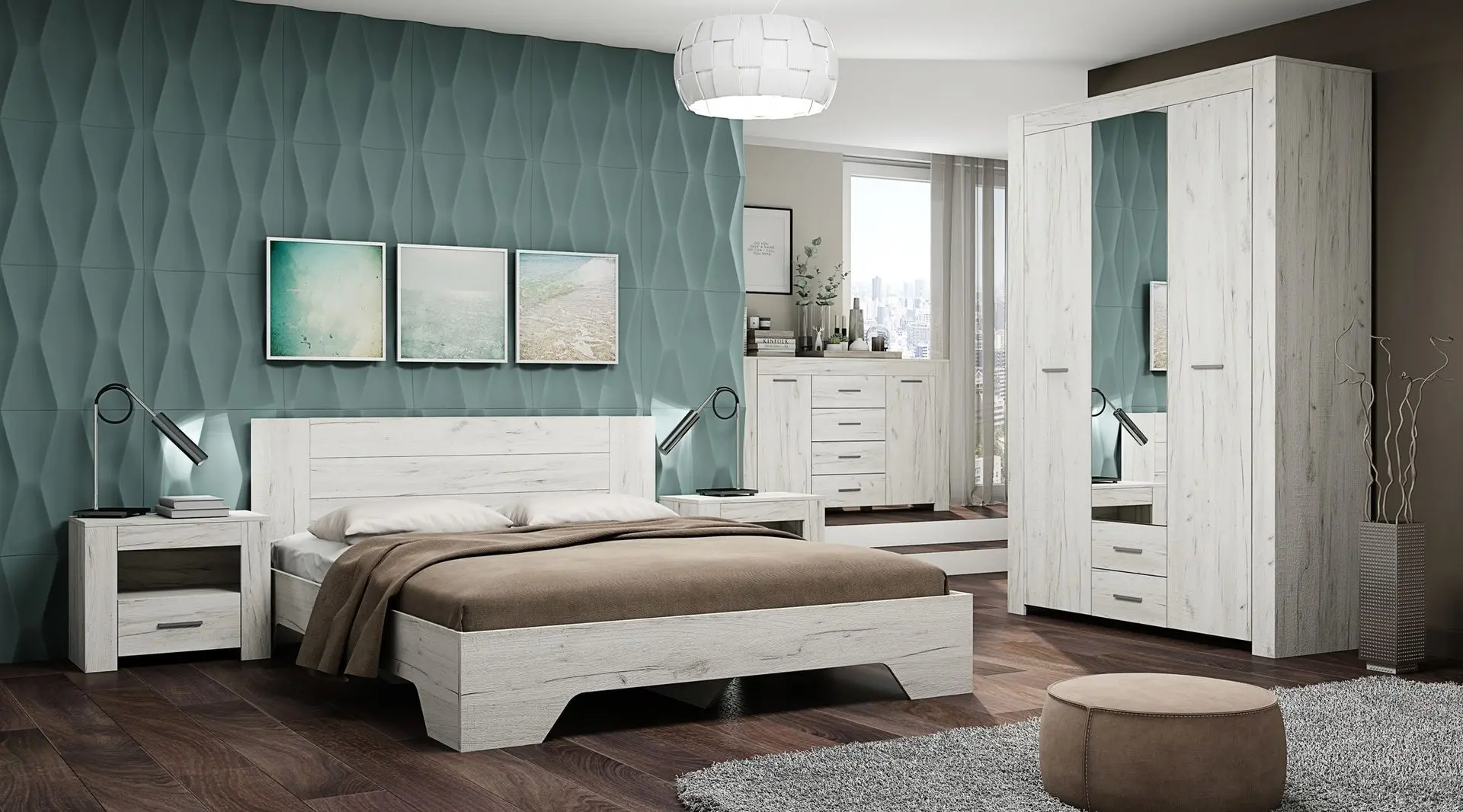 Comoda Астрид-Мебель Kvadro 1 (Kraft Oak White)