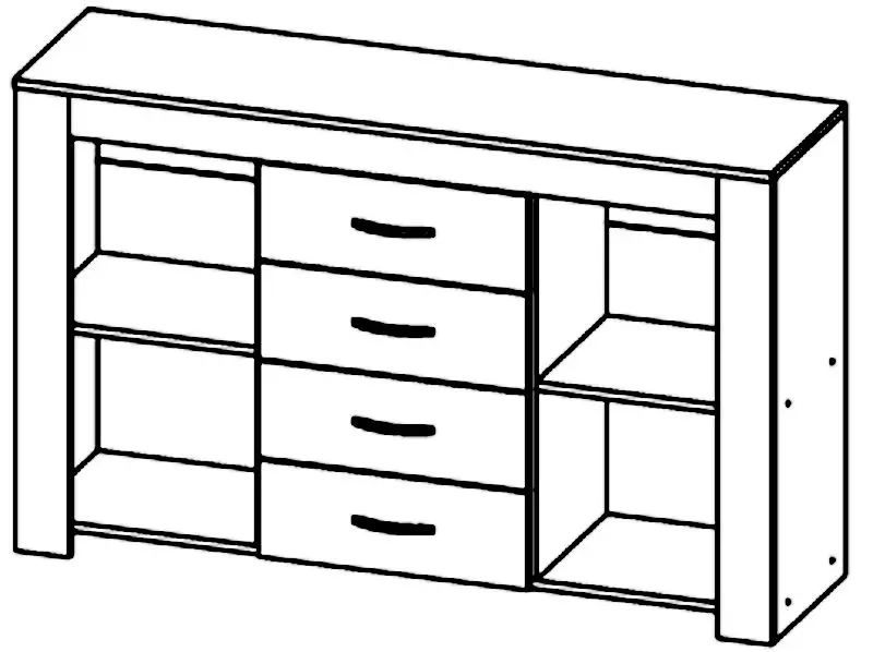 Comoda Астрид-Мебель Kvadro КВД.33 (Delano Oak Light) - 2