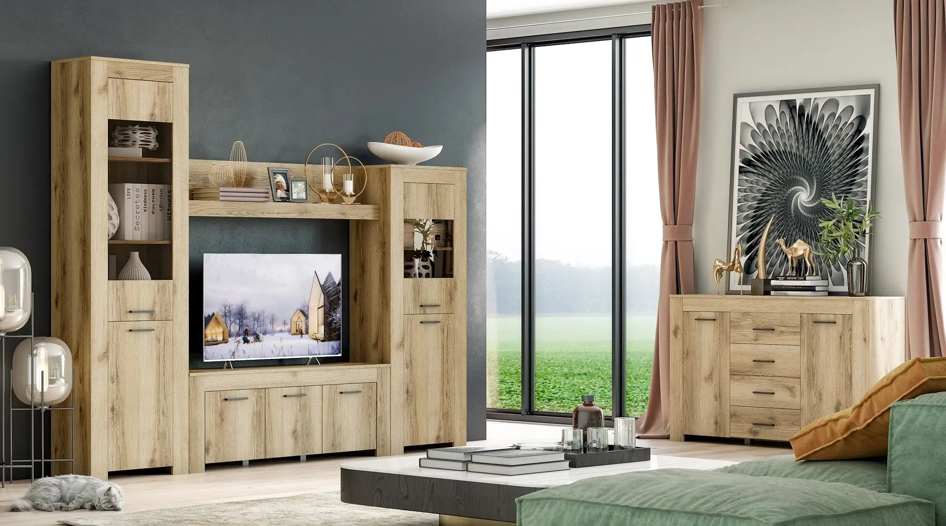 Comoda Астрид-Мебель Kvadro КВД.33 (Delano Oak Light) - 5