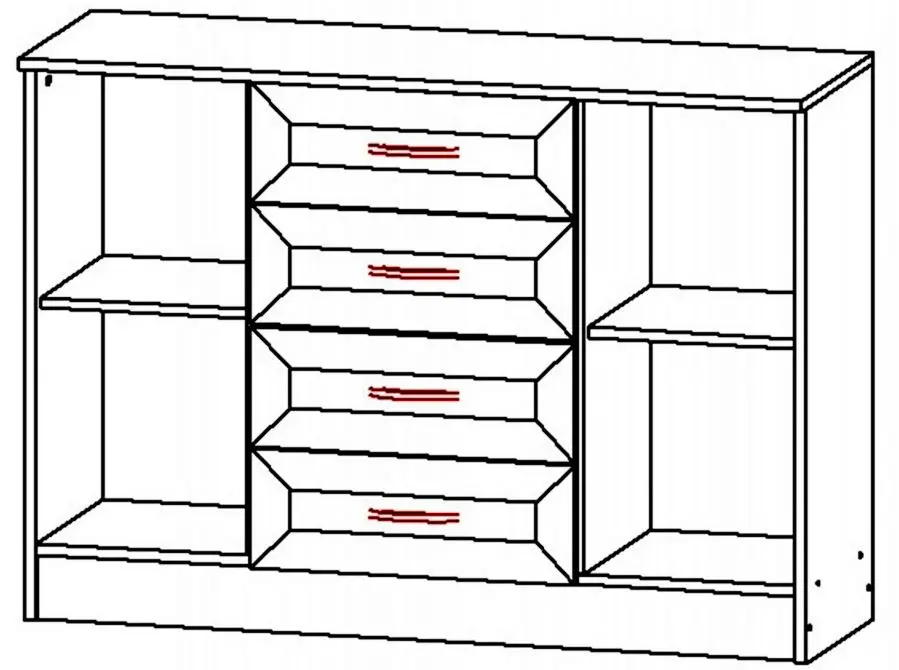 Comoda combinata Астрид-Мебель Printsessa ПРН.18 3D (Ash Anchor White)