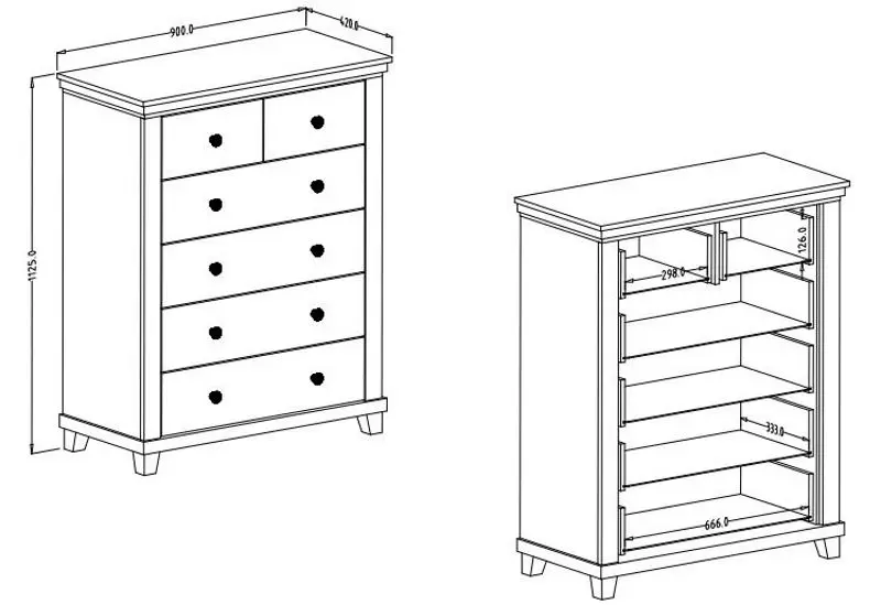 Комод Helvetia Evora №45 6S (Green/Lefkas Oak)