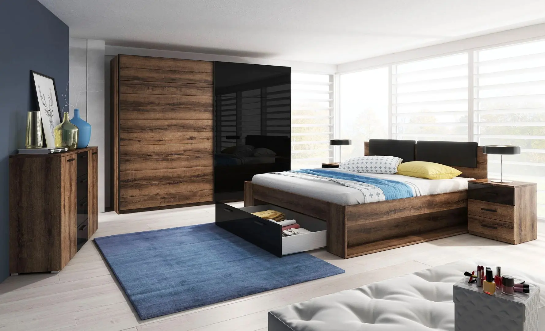 Тумба Helvetia Galaxy №26 2D4S (Monastic Oak/Black Gloss)