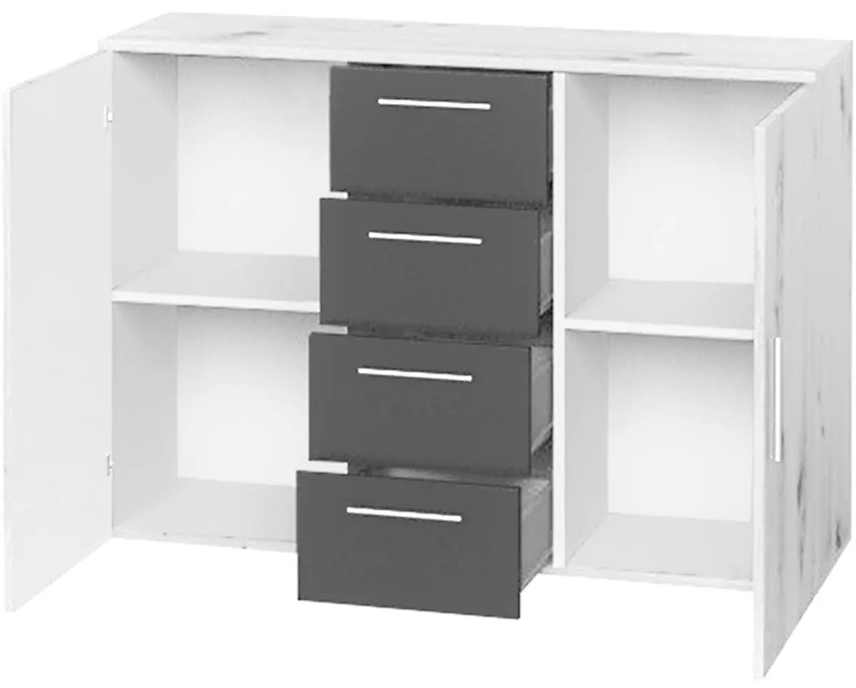 Tumba Helvetia Vera №26 2D4S (White/Walnut Black) - 2