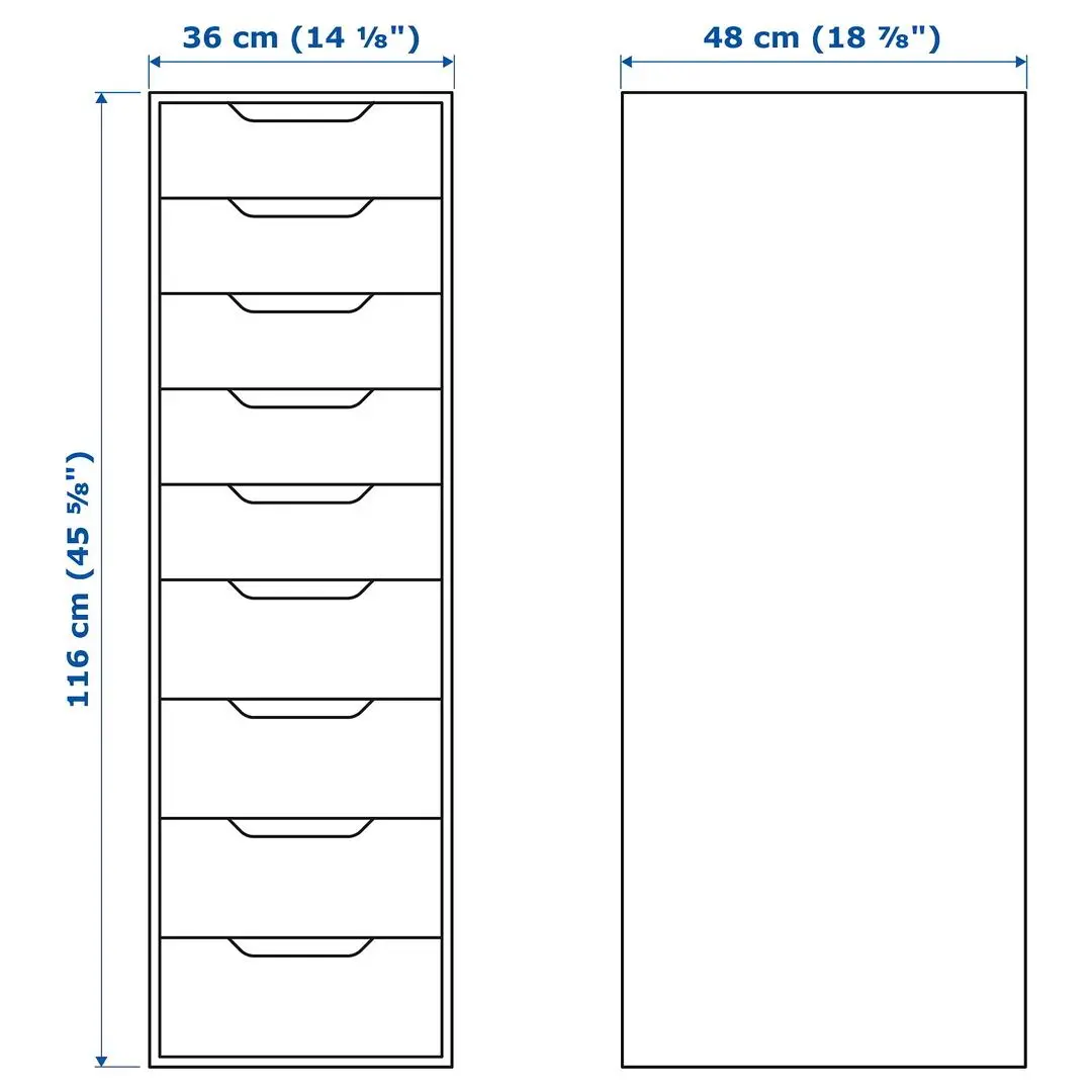 Comoda Ikea Alex 9 setare 36x116 (Alb)