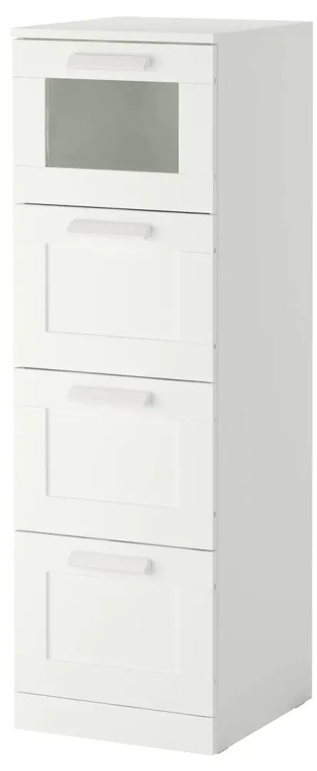 Комод Ikea Brimnes 4 ящика 39x124 (Белый/Матовое Стекло)