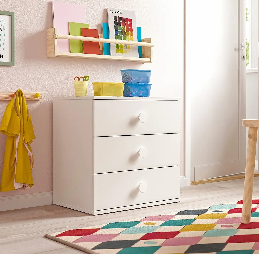 Comoda Ikea Godishus 3 sertare 60x40x60 (Alb)