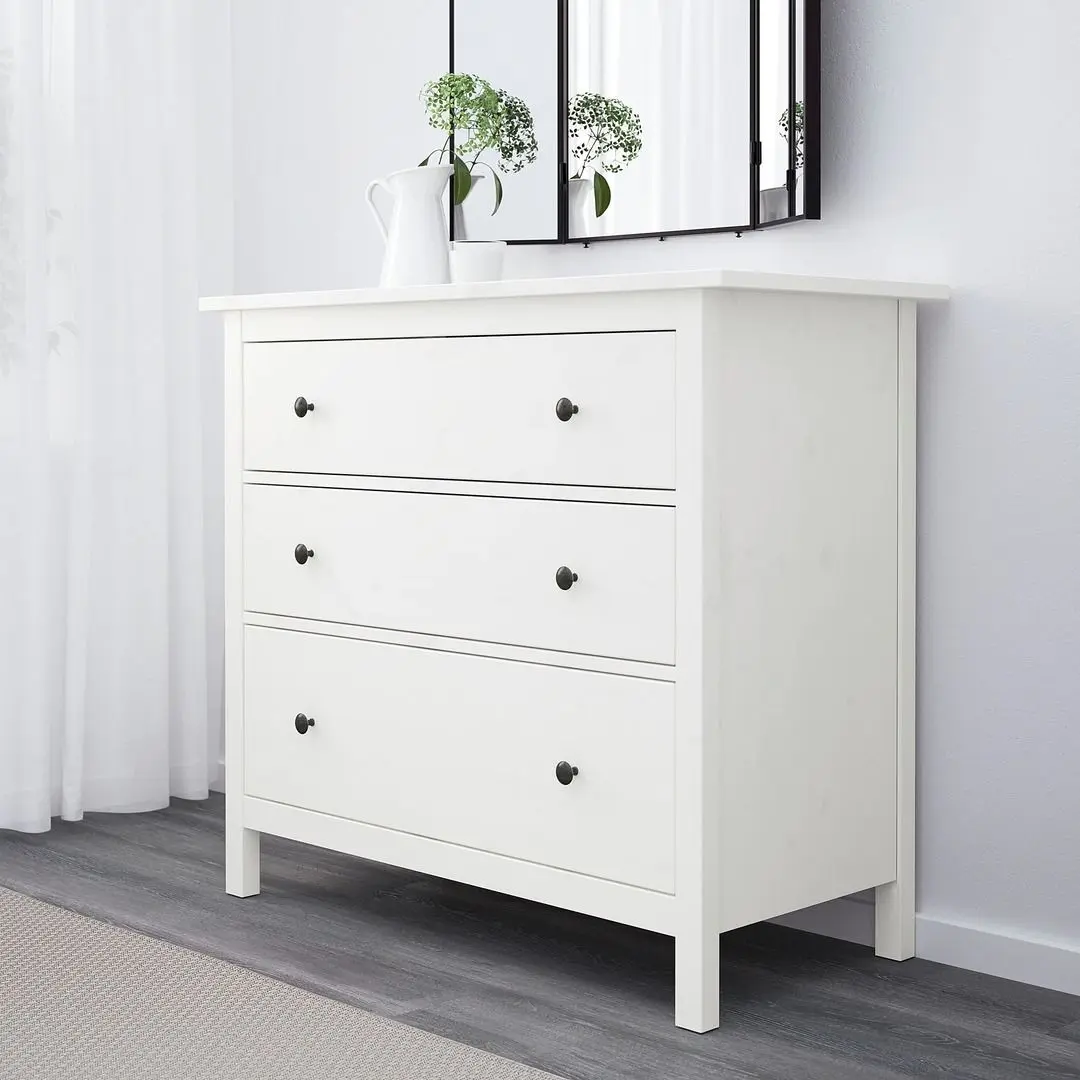 Comoda Ikea Hemnes 3 sertare 108x96 (Vopsit Alb)