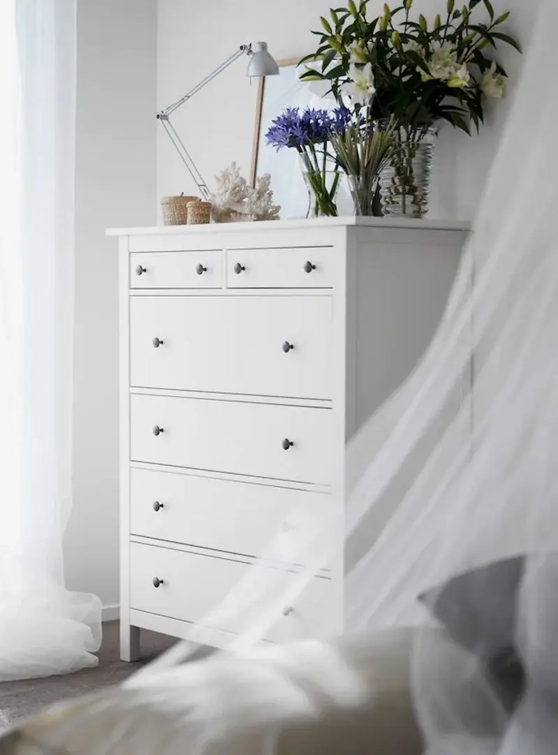 Комод Ikea Hemnes 6 ящиков 108x131 (Белая Морилка)