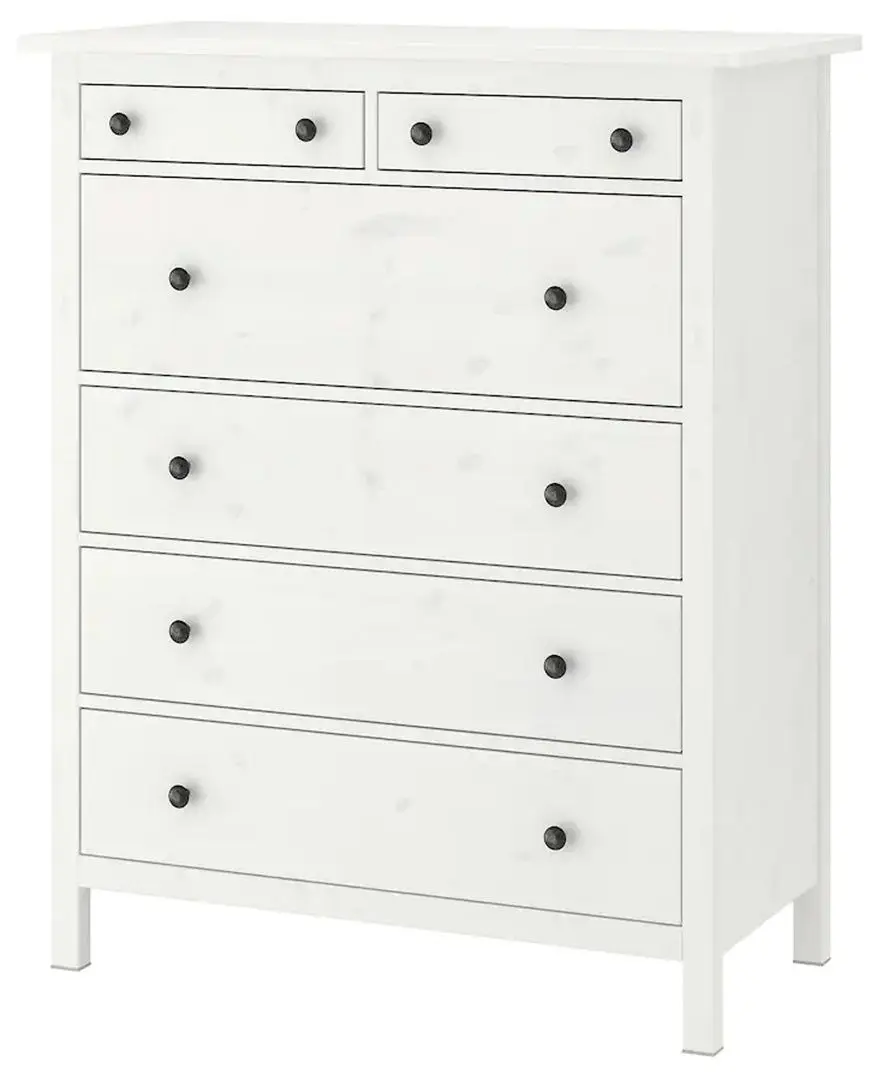 Комод Ikea Hemnes 6 ящиков 108x131 (Белая Морилка)