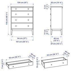 Comoda Ikea Idanas 4 sertare 104x118 (Alb) Thumb