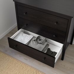 Comoda Ikea Koppang 3 sertare 90x83 (Negru-maro) Thumb