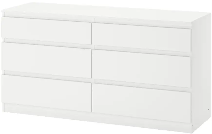 Comoda Ikea Kullen 6 sertare 140x72 (Alb)