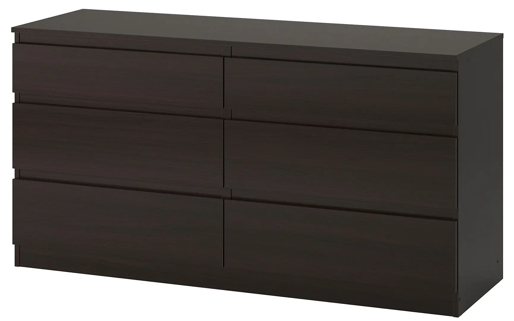 Comoda Ikea Kullen 6 sertare 140x72 (Negru-maro)