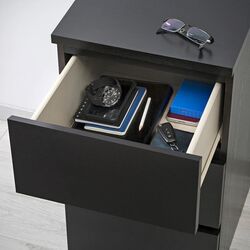 Comoda Ikea Malm 3 sertare 40x78 (Negru-Maro) Thumb