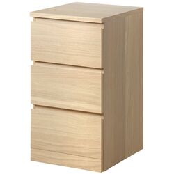 Comoda Ikea Malm 3 sertare 40x78 (Furnir Stejar Alb)