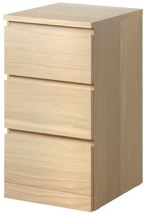Комод Ikea Malm 3 ящика 40x78 (Дубовый Шпон Беленый)