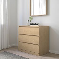 Comoda Ikea Malm 3 sertare 80x78 (Furnir stejar) Thumb