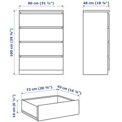 Comoda Ikea Malm 4 sertare 80x100 (Alb) Thumb