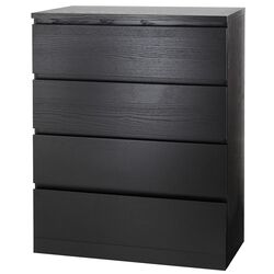 Comoda Ikea Malm 4 sertare 80x100 (Negru-maro)