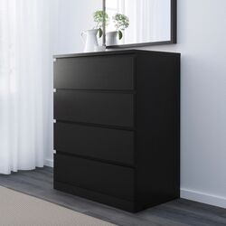 Comoda Ikea Malm 4 sertare 80x100 (Negru-maro) Thumb