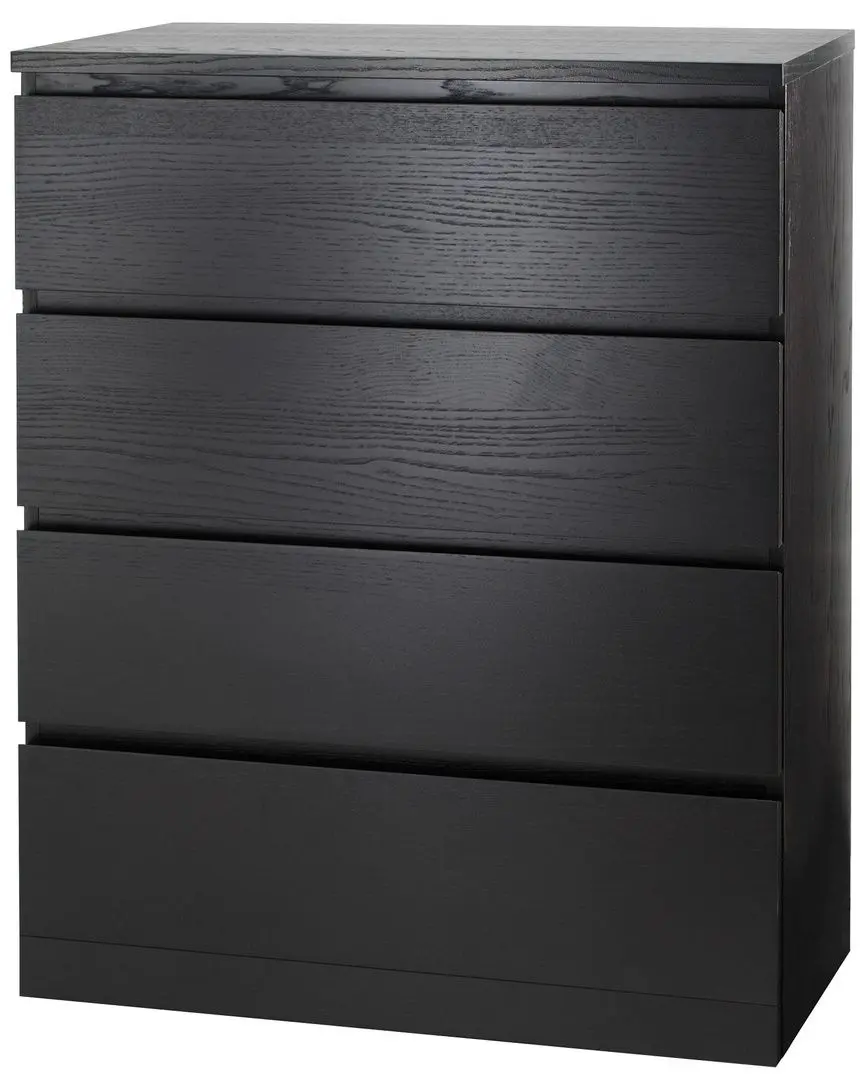 Comoda Ikea Malm 4 sertare 80x100 (Negru-maro)