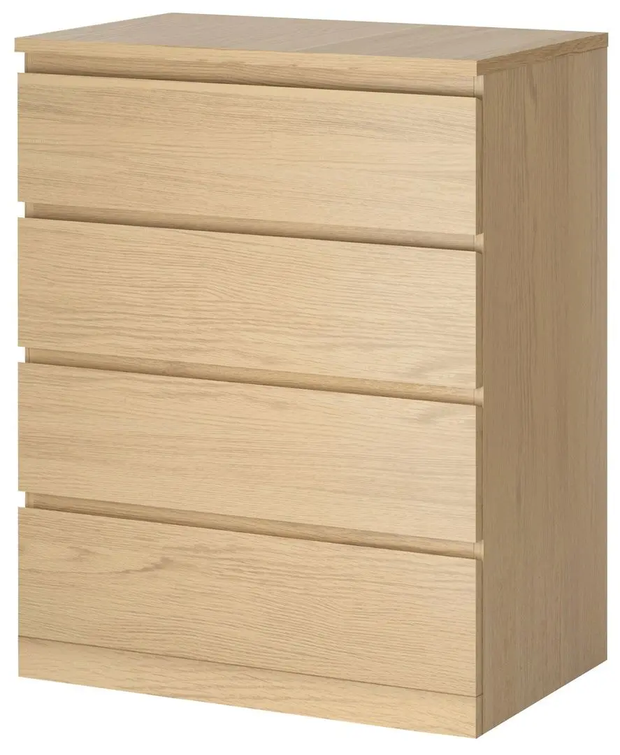 Comoda Ikea Malm 4 sertare 80x100 (Furnir stejar)