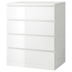 Comoda Ikea Malm 4 sertare 80x100 (Lucios Alb)