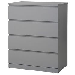 Комод Ikea Malm 4 ящика 80x100 (Серый) Thumb