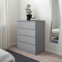 Комод Ikea Malm 4 ящика 80x100 (Серый) Thumb