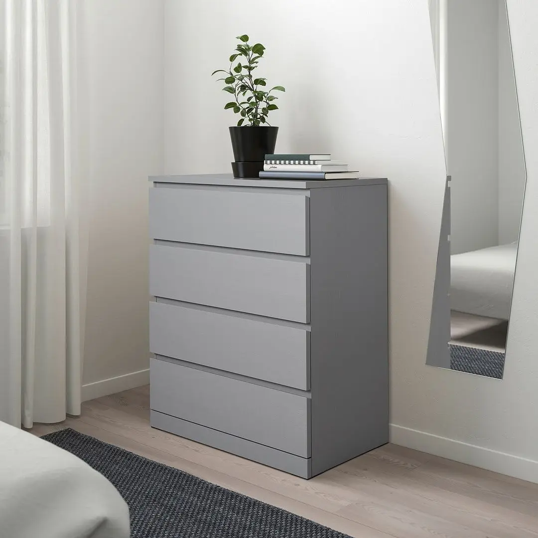 Комод Ikea Malm 4 ящика 80x100 (Серый) - 3