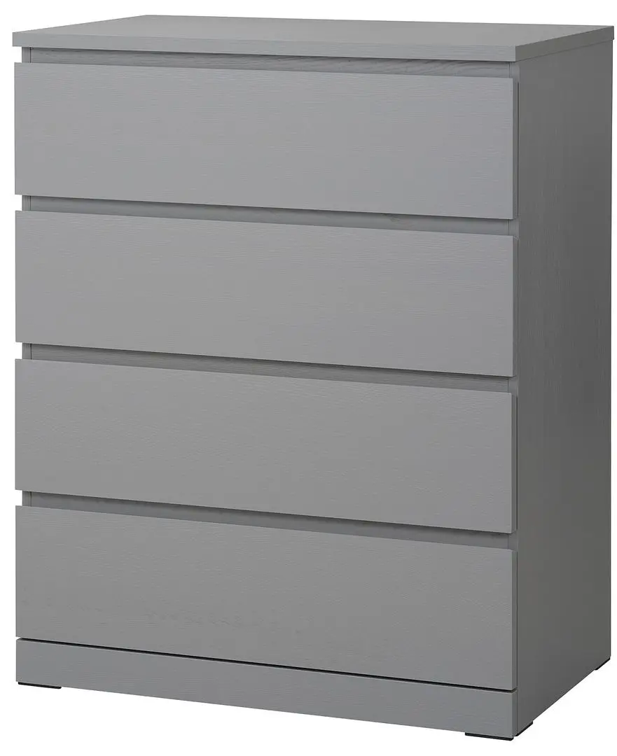 Комод Ikea Malm 4 ящика 80x100 (Серый)