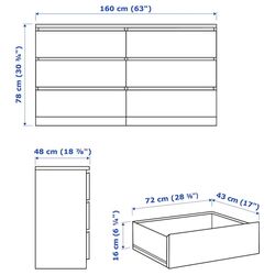 Comoda Ikea Malm 6 sertare 160x78 (Alb) Thumb