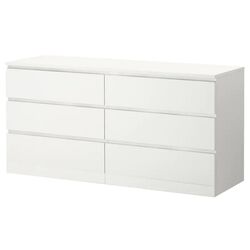 Comoda Ikea Malm 6 sertare 160x78 (Alb)