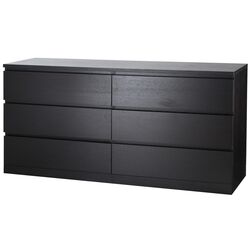 Comoda Ikea Malm 6 sertare 160x78 (Negru-maro)