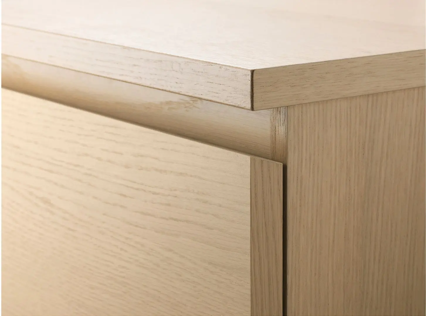 Comoda Ikea Malm 6 sertare 160x78 (Furnir Stejar Alb)