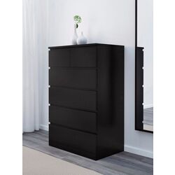 Комод Ikea Malm 6 ящиков 80x123 (Черно-коричневый) Thumb