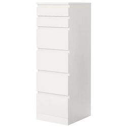 Комод Ikea Malm 6 ящиков/зеркало 40x123 (Белый)