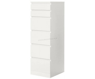 Комод Ikea Malm 6 ящиков/зеркало 40x123 (Белый)