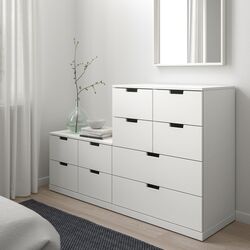 Comoda Ikea Nordli 10 sertare 160x99 (Alb) Thumb