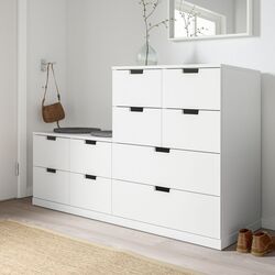 Comoda Ikea Nordli 10 sertare 160x99 (Alb) Thumb