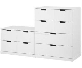 Comoda Ikea Nordli 10 sertare 160x99 (Alb)